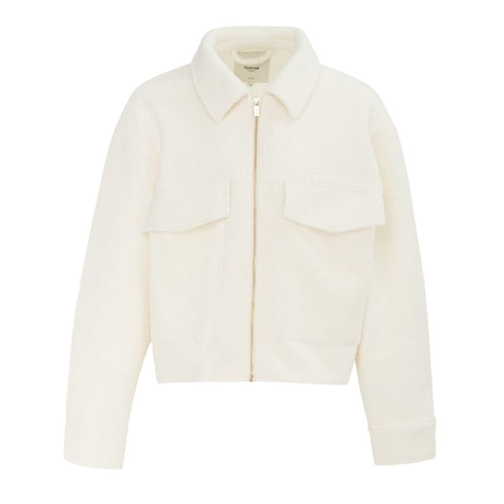 Firetrap Womens/Ladies Teddy Fleece Cropped Jacket / Cream